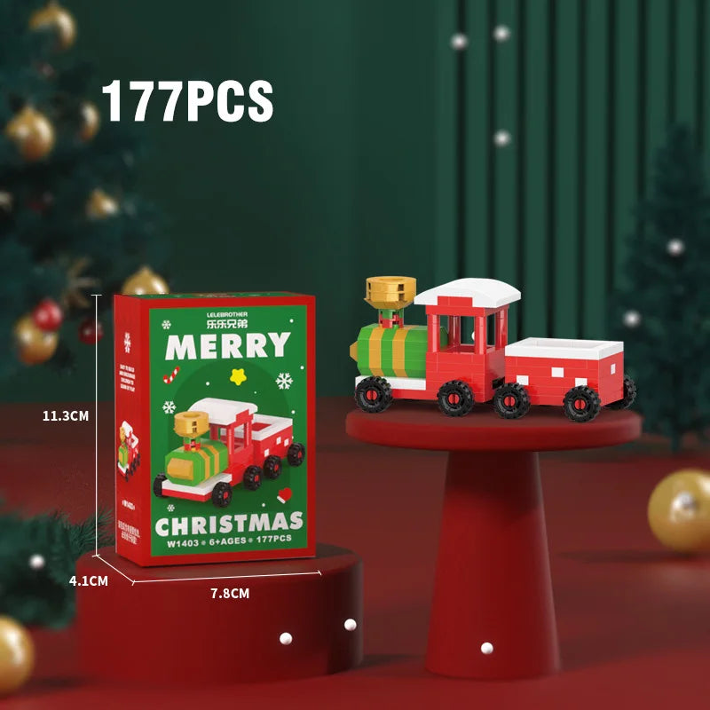 Christmas Micro Building Block Series Santa Claus Reindeer Puzzle Assembling Bricks Table Decoration