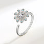 Fidget Spinner Ring Anxiety for Women Multiple Crystal Flower Eye Butterfly Animal Ring Rotate Anti Stress Wedding Jewerly