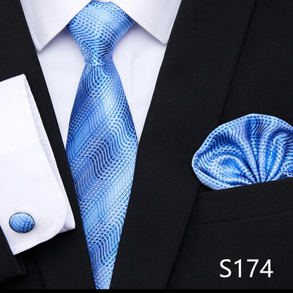 Tie Pocket Squares Cufflink Necktie Set