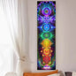 VIKAMA Seven Chakra Vertical Tapestry Rainbow Energy Wall Decor for Yoga Studio Meditation Space Wall Hanging Home Decoration