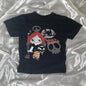 Harajuku Goth Short Sleeve Y2K Style Letter Print Fairy Grunge Summer E-girl White Crop Top Slim 2000s Star Streetwear T-shirts