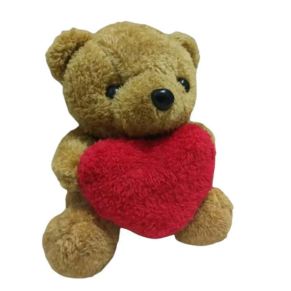 20cm Kawaii Heart Teddy Bear Plush Doll Holding Love Stuffed Animal Valentines Gift Christmas Toy for Her Collectors