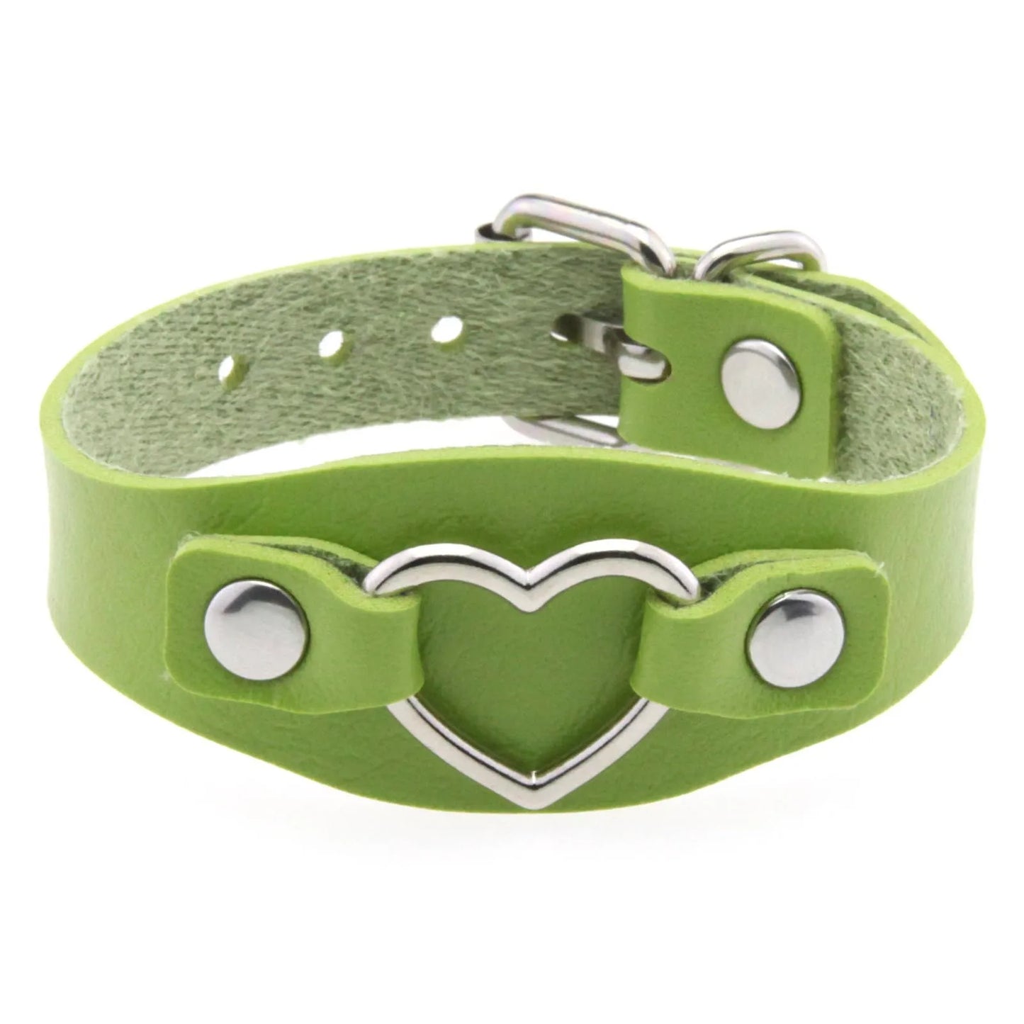 Punk Gothic Style PU Leather Faux Jewelry Heart Bracelet ,Male Female Lover Bangle Holiday Party Costume ﻿