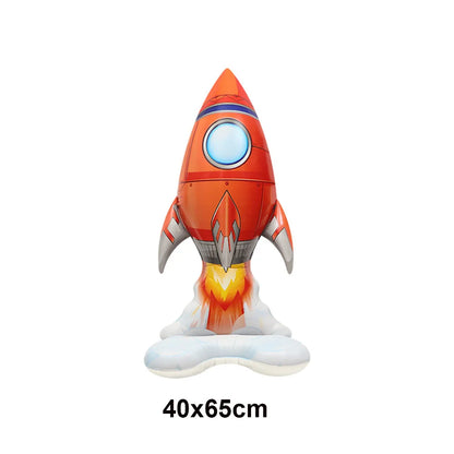 4D Standing Astronaut Spaceman Balloons Rocket Foil Balloons Kids Toys Baby Shower Outer Space Themed Birthday Party Decorations