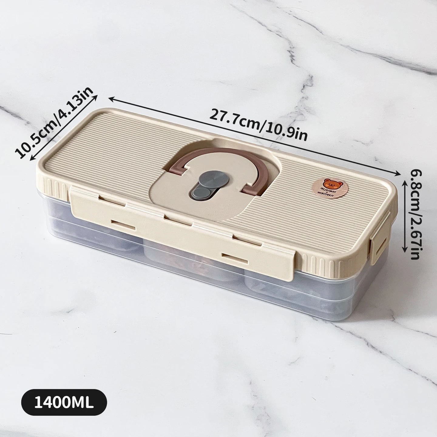 Plastic Divided Meat Food Storage Box Large Capacity Refrigerator Frozen Fresh-keeping Box Kitchen Sealed Storage Container