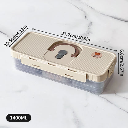 Plastic Divided Meat Food Storage Box Large Capacity Refrigerator Frozen Fresh-keeping Box Kitchen Sealed Storage Container