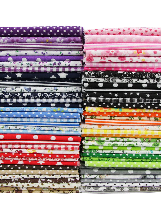 7PCS 25 x 25CM Squares Cotton Craft Fabric Cloths for DIY Bundle Patchwork Quilting Sewing Scrapbooking Artcraft