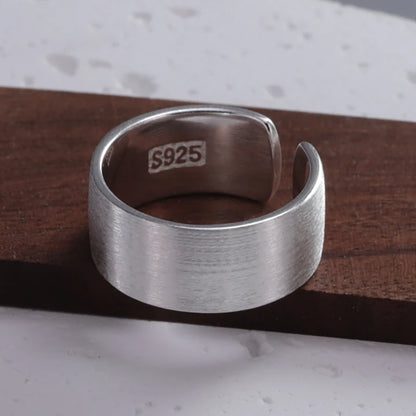 925 Sterling Silver Rings For Women Men Fine Jewelry Finger Adjustable Open Vintage Chain Ring