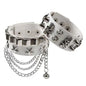 2 Pieces of Fashionable Multi-Layered Leather Wide Bracelets, Personalized Domineering Skull Rivets, Punk Hip-Hop Bracelets and Jewelry