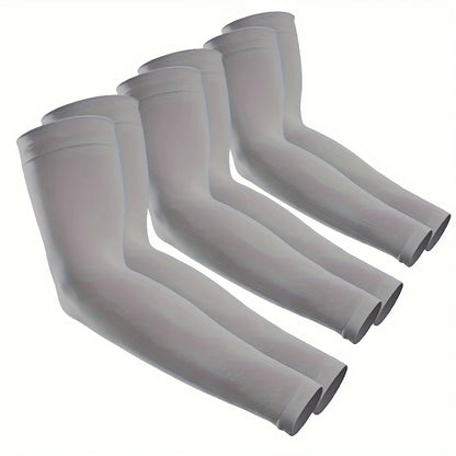 3 Pairs Unisex Sun Protection Arm Sleeves Breathable Cooling Arm Covers For Outdoor Activities Cycling Running Mountaineering