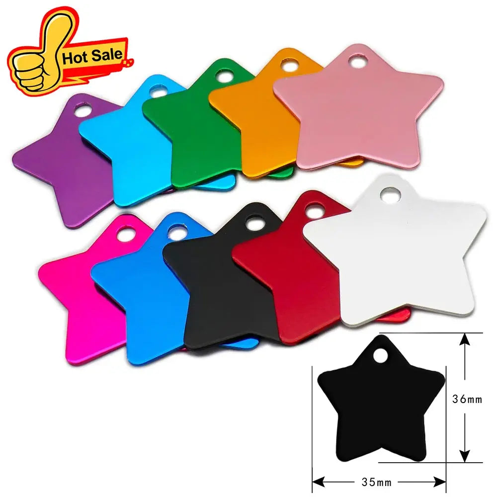 Random Mix 100pcs Aluminum Blank Dog Cat ID Pendant Engravable Ornament Tag Plates