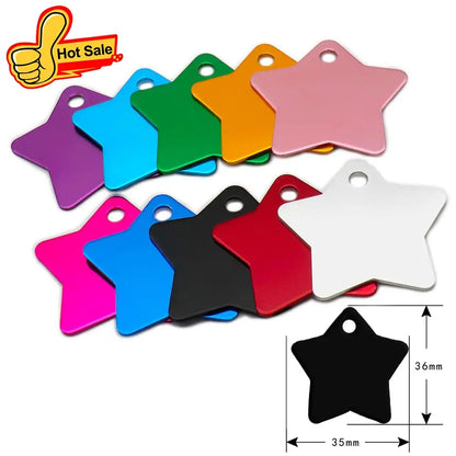 Random Mix 100pcs Aluminum Blank Dog Cat ID Pendant Engravable Ornament Tag Plates