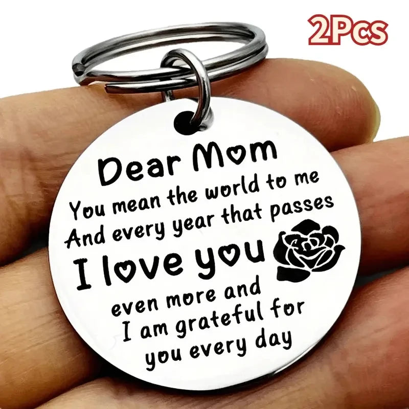 Stainless Steel 'Dear Mom I Love You' Keychain - Perfect Gift for Mother's Day, Birthday, Christmas, Thanksgiving