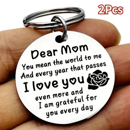 Stainless Steel 'Dear Mom I Love You' Keychain - Perfect Gift for Mother's Day, Birthday, Christmas, Thanksgiving