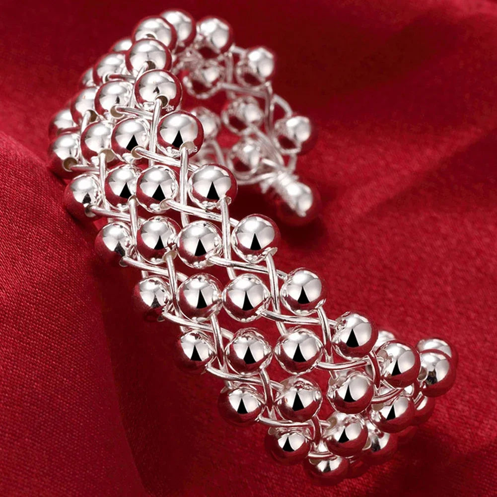 Trendy 925 Sterling Silver Bangles Bracelet Charms