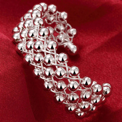 Trendy 925 Sterling Silver Bangles Bracelet Charms
