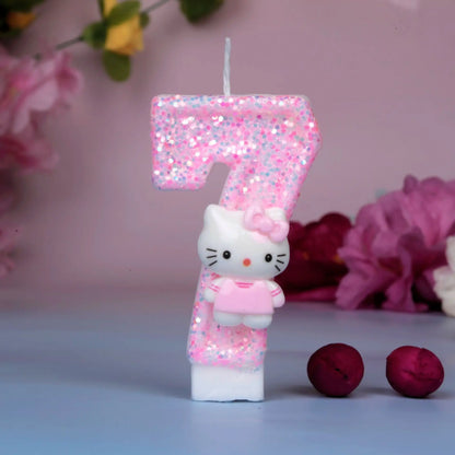 Sanrio Cute Hello Kitty Fun Digital Candles Creative Kawaii  Cartoon Pattern Party Decoration Supplies Birthday Cake Accessories