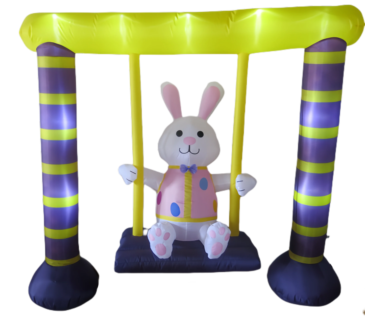 Easter Inflatable Outdoor Toys Easter Bunny Family Eggs Carrot with Build-in LEDs Blow Up Decorations for Party Yard Garden Lawn