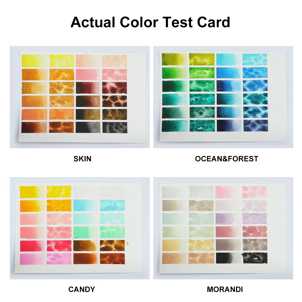 12Color Skin/Ocean/Candy/Morandi Solid Watercolor Set