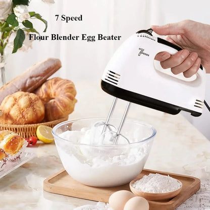 7-Speed Electric Hand Mixer Automatic Blender for Cream, Egg, Cake, Dough - Versatile Kitchen Mixing Appliance Tool