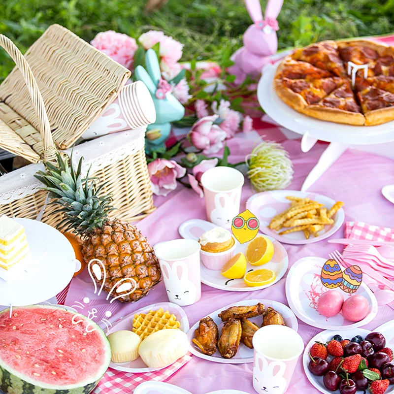 Easter Bunny Egg Party Supplies – Disposable Tableware & Kids Favors
