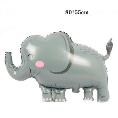 New Cartoon Animal Theme Foil Balloon Jungle Safari Lion Monkey Rabbit Kids Adult Birthday Party Decoration Supplies Baloon