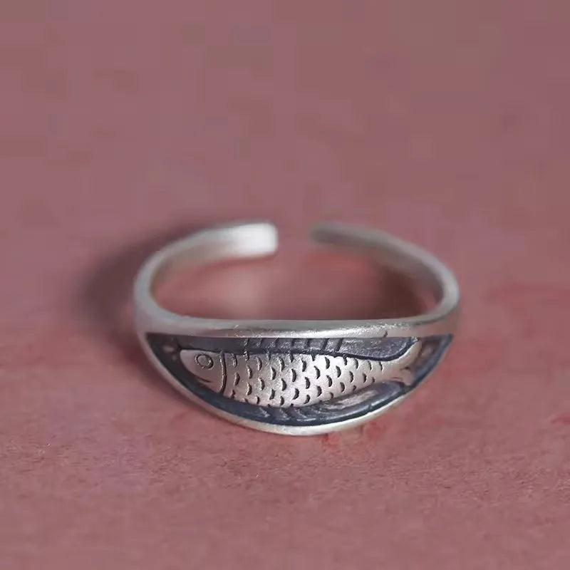 925 Sterling Silver Rings For Women Men Fine Jewelry Finger Adjustable Open Vintage Chain Ring