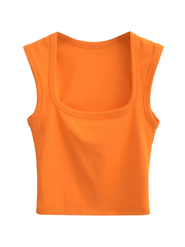 Deep Square Collar Crop Top