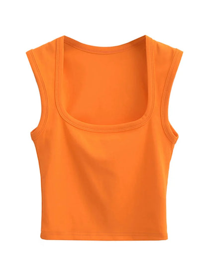 Deep Square Collar Crop Top