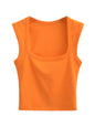 Deep Square Collar Crop Top
