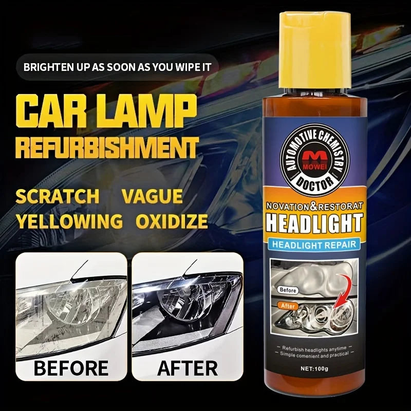 Car Headlight Restoration Polishing Headlamp Scratch Remover Repair Cleaning Paste Remove Oxidation Headlight Polish Liquid
