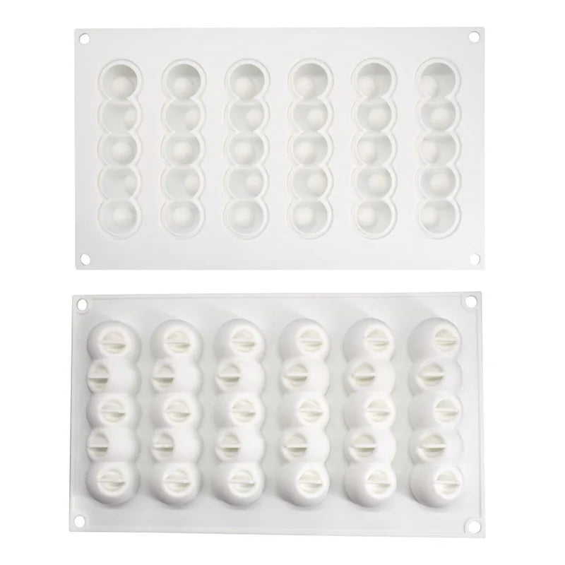 DIY Caterpillar Silicone Baking Mold String Balls Chocolate Candy Biscuit Cake Jelly Ice Mould Cute Gifts Soap Candle Making Set