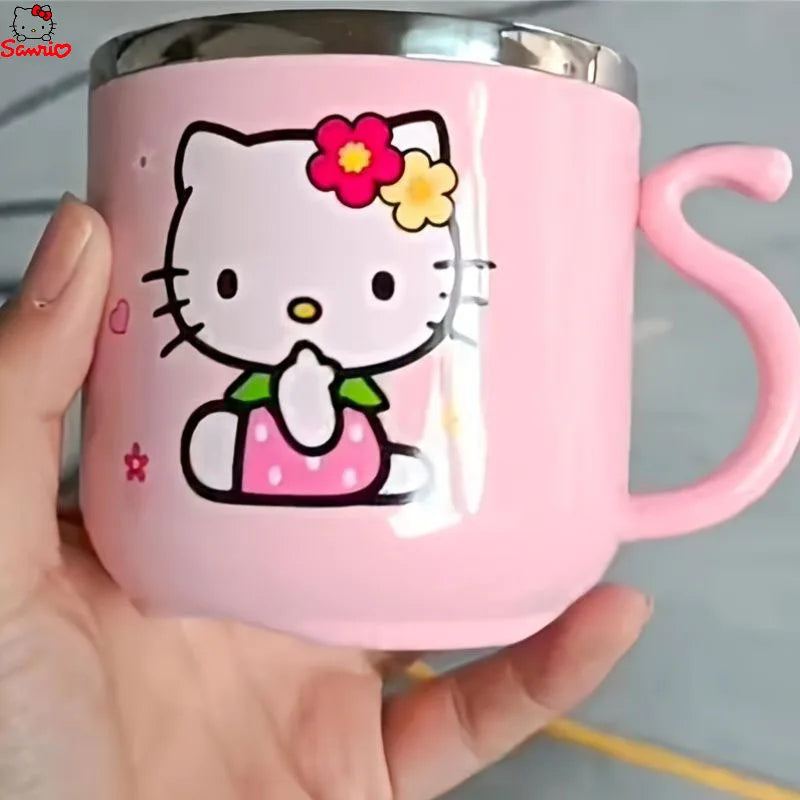 1pc Sanrio Hello Kitty Stainless steel Insulated Water cup  with Lid and Handle