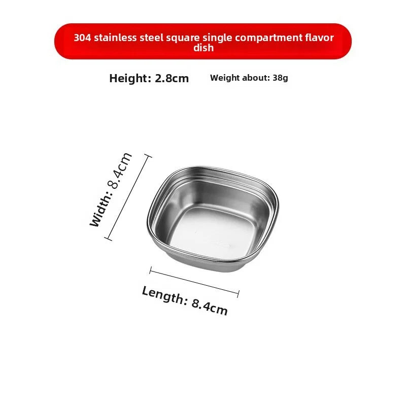 Small Sauce Bowl Kitchen Seasoning Dipping Dish Korean Style Stainless Steel 304 Multifunctional Tableware For Barbecue Dinner