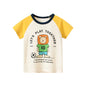OLEKID 2025 Summer Stripe Children Boys T-shirts Printed Letter 2-8 Years Kids Little Boy Tops Short Sleeve Toddler Tees Clothes