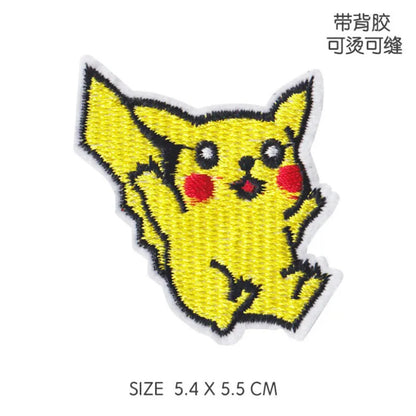 30‑Style Pokemon Embroidery Cloth Patches – Pikachu & Cartoon Iron‑On/Sew‑On Appliques for DIY Clothing