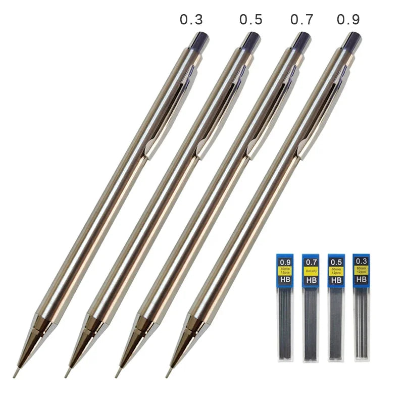 Metal Automatic Mechanical Pencil 5/0.7/0.9/1.3/2.0mm