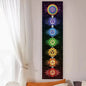 VIKAMA Seven Chakra Vertical Tapestry Rainbow Energy Wall Decor for Yoga Studio Meditation Space Wall Hanging Home Decoration