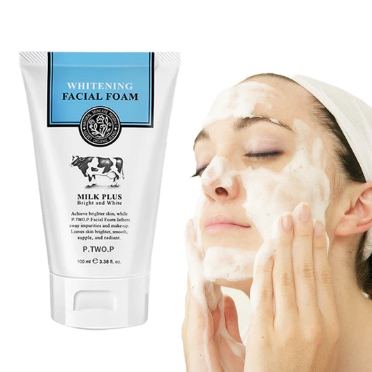 Whitening Facial Cleanser Foam, Moisturizing Deep Cleansing, Acne Milk, Oil Control, Exfoliating, Shrink Pores Face Wash.