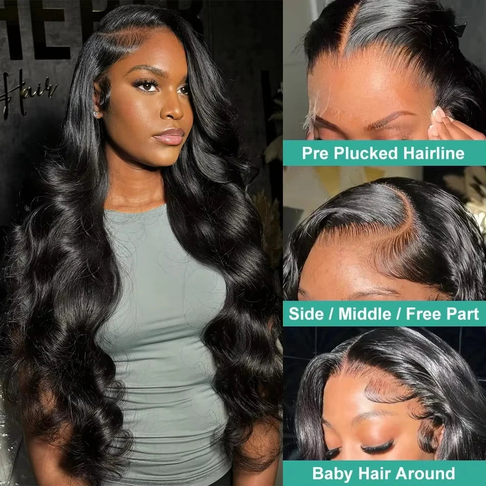 250 Density 38 inch 13x6 HD lace front wig human hair Body Wave lace front human hair wig 13x4 Brazilian glueless wigs human hair