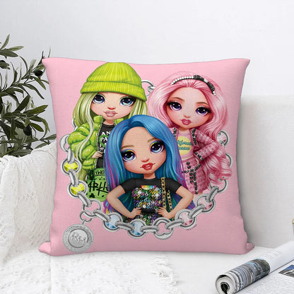 R-Rainbow High Doll Pillow Case Sofa Decorative Home Double-sided Print Plush Square Throw Pillow Covers Cushion Decor Cover