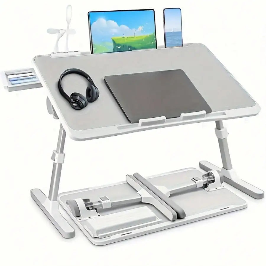 Adjustable Height And Angle Folding Desk, Home Office Computer Desk, Portable Laptop Desk Foldable Laptop Bed Tray Desk
