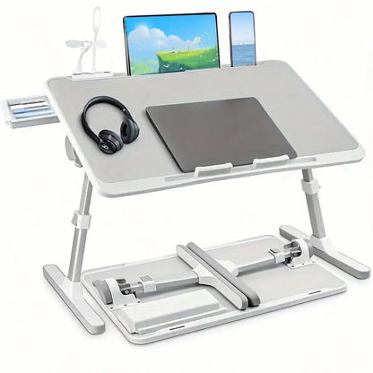 Adjustable Height And Angle Folding Desk, Home Office Computer Desk, Portable Laptop Desk Foldable Laptop Bed Tray Desk