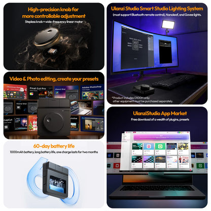 Ulanzi D100H Dial Creative Controller Video Editing Assistant for Youtube Tiktok PR PS Support Bluetooth Key Production Console