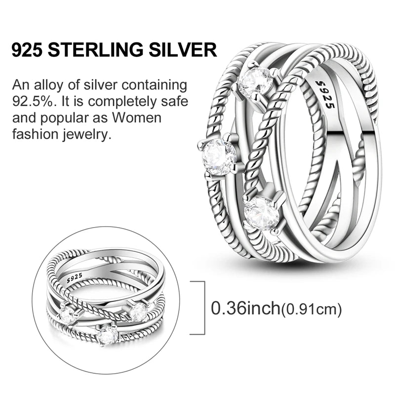 Rings Original 925 Sterling Silver Rings Simple Zircon Heart Ring For Wedding Valentine's Day Women Ring Jewelry Gift