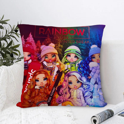 R-Rainbow High Doll Pillow Case Sofa Decorative Home Double-sided Print Plush Square Throw Pillow Covers Cushion Decor Cover