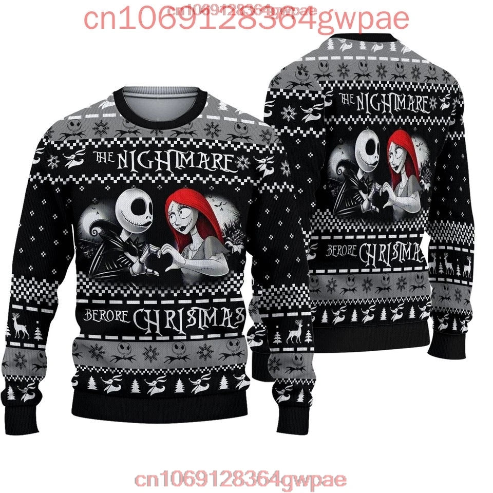 Jack Skellington and Sally Ugly Sweater Men's Women's Tops The Nightmare Before Christmas Ugly Christmas Sweater