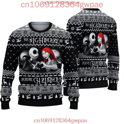 Jack Skellington and Sally Ugly Sweater Men's Women's Tops The Nightmare Before Christmas Ugly Christmas Sweater