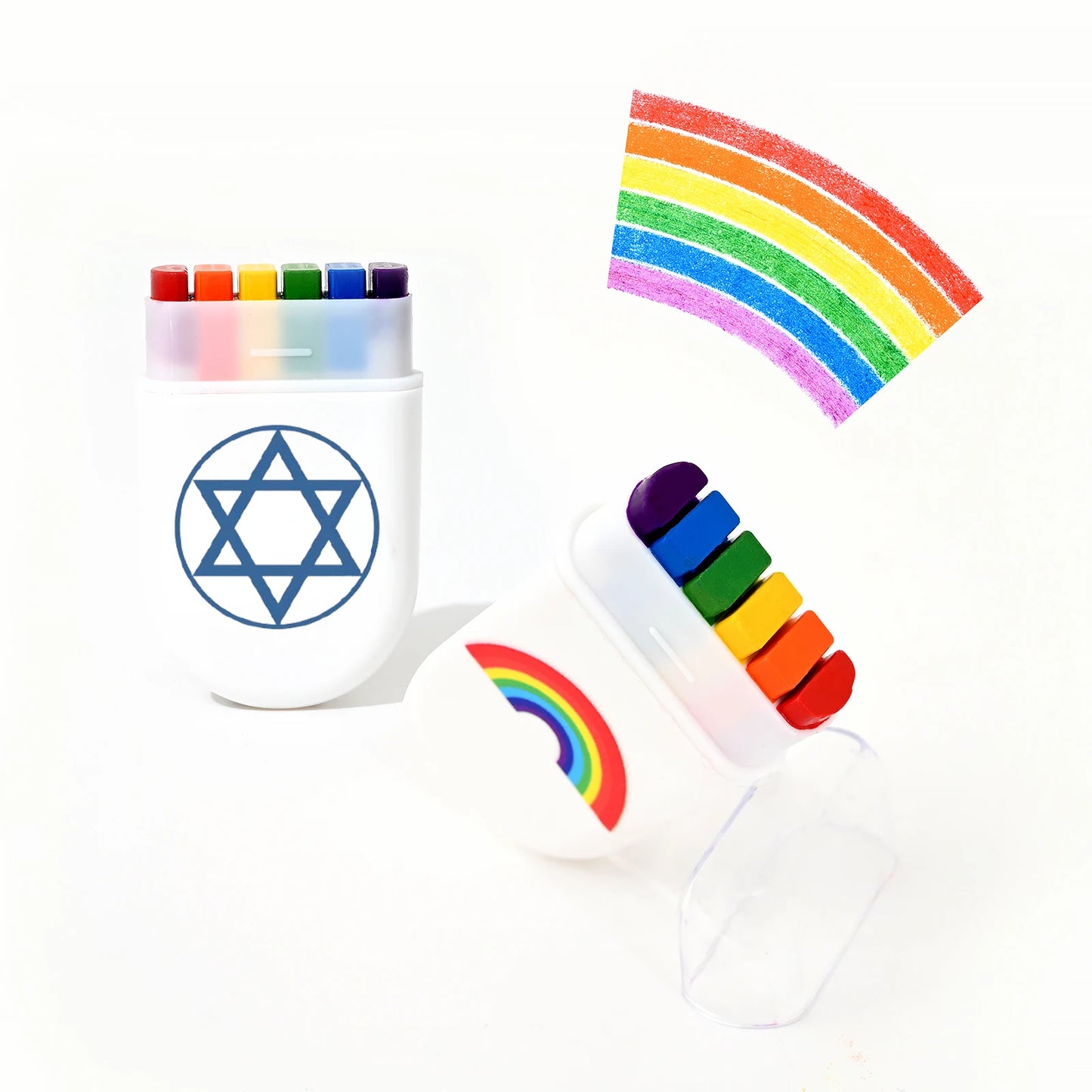 2 Pcs Rainbow Crayon Paint Color Set - Birthday Party Colorful Theme Oil Pastel Accessories, Family Christmas Halloween Gift