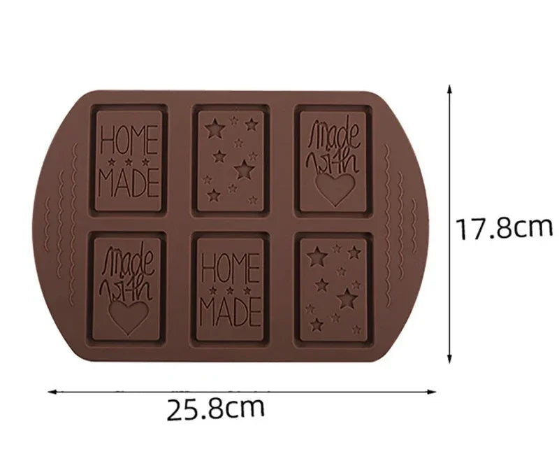 Silicone Chocolate Mold 6-Hole Christmas Multi Pattern Creative Handmade Biscuit Cake Dessert Biscuit Baking Tool